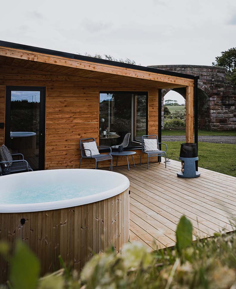 off the track crail swedish hot tub holiday lodge