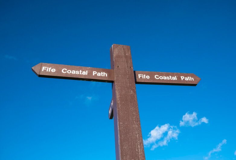 Fife Coastal Path sign by St Monans